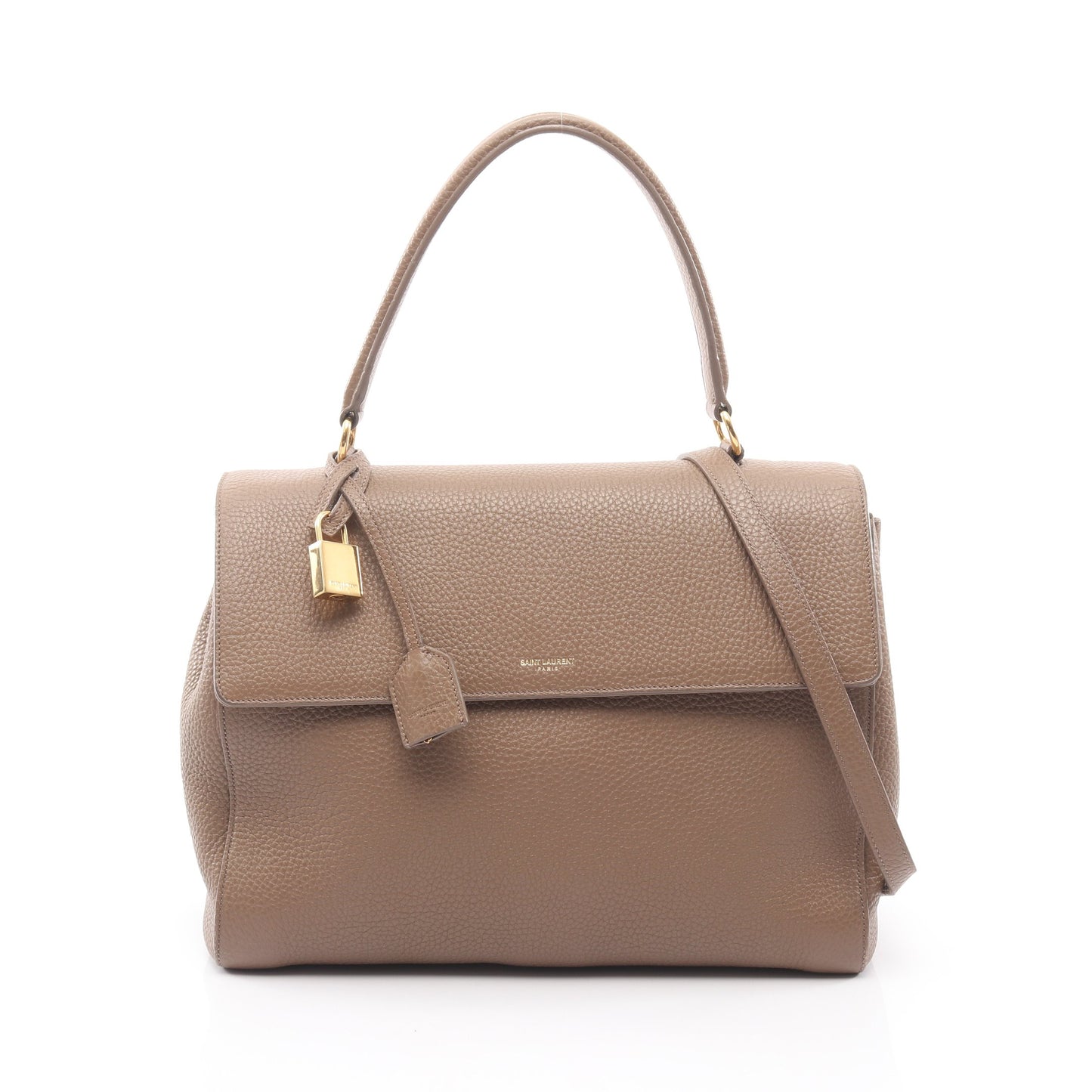 2WAY ハンドバッグ レザー グレーベージュ サンローランパリ バッグ SAINT LAURENT PARIS