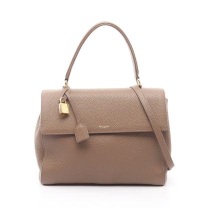 2WAY ハンドバッグ レザー グレーベージュ サンローランパリ バッグ SAINT LAURENT PARIS