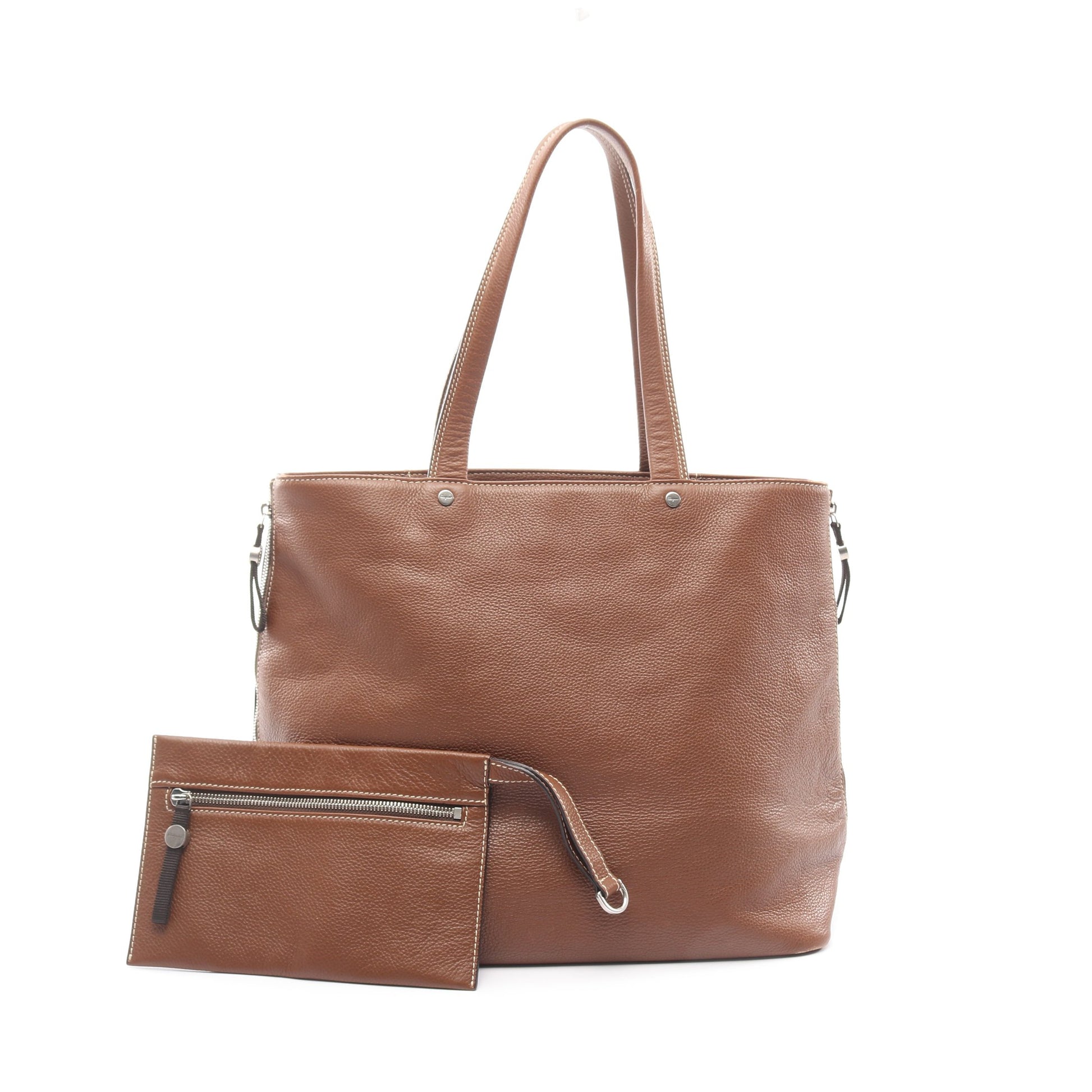 サイドジップ ショルダーバッグ トートバッグ レザー ブラウン サルヴァトーレフェラガモ バッグ Salvatore Ferragamo