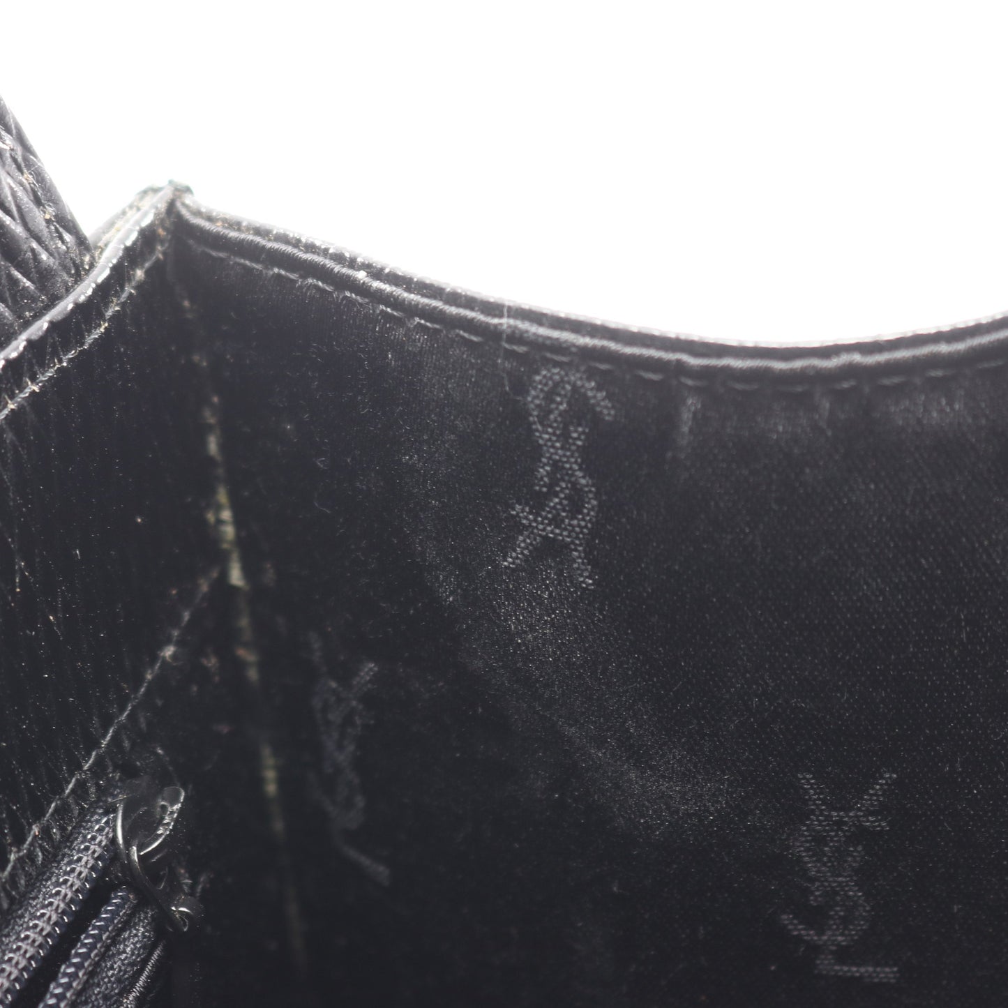 ハンドバッグ 型押し 総柄 ハンドバッグ レザー ブラック イヴサンローラン バッグ YVES SAINT LAURENT