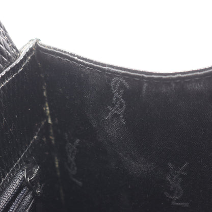 ハンドバッグ 型押し 総柄 ハンドバッグ レザー ブラック イヴサンローラン バッグ YVES SAINT LAURENT