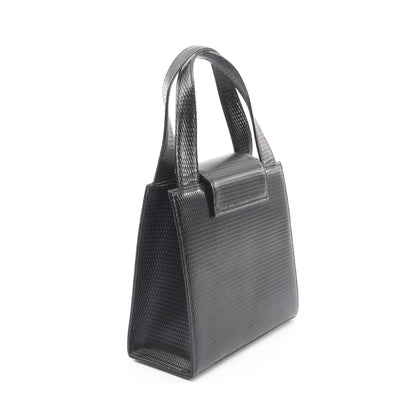 ハンドバッグ 型押し 総柄 ハンドバッグ レザー ブラック イヴサンローラン バッグ YVES SAINT LAURENT