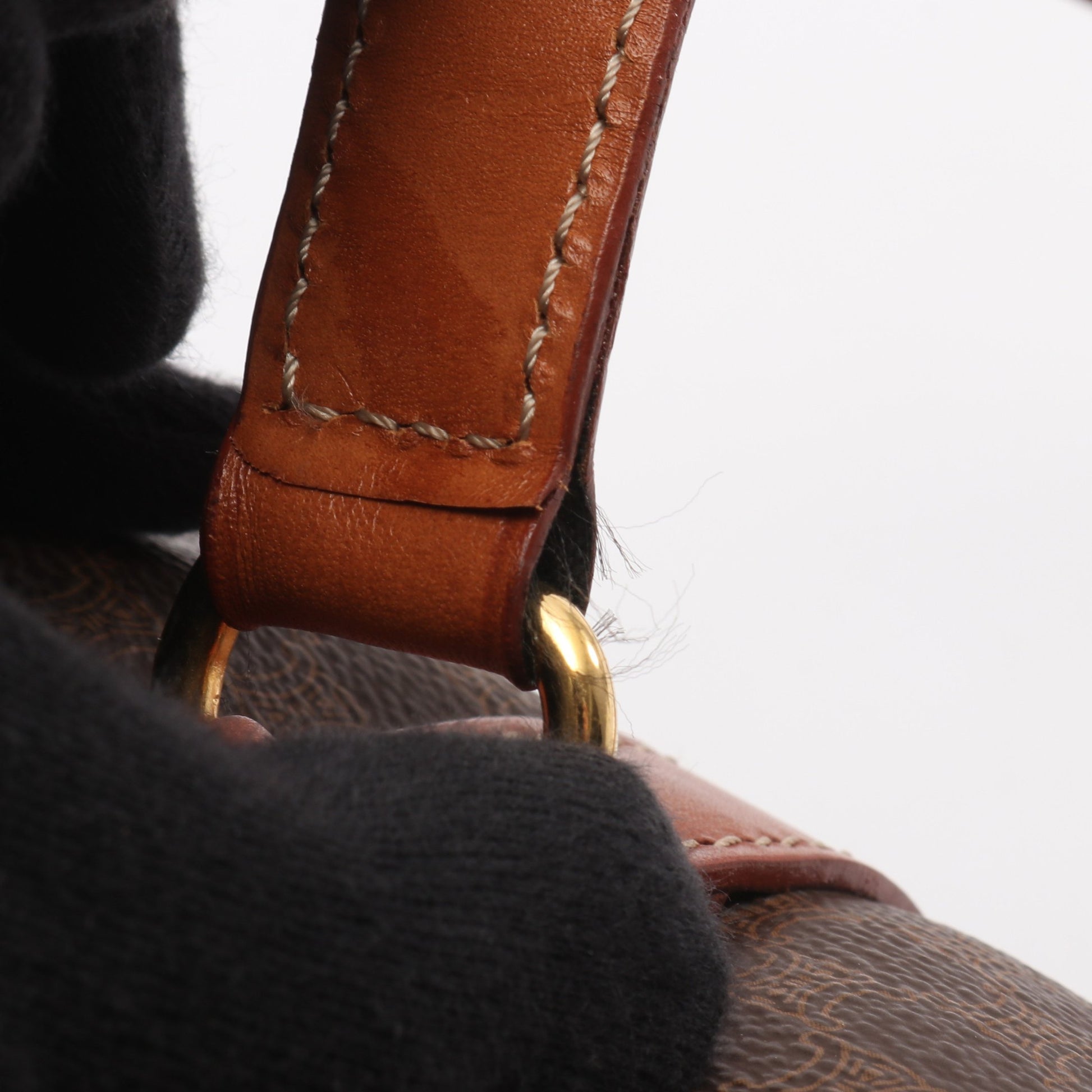 マカダム ハンドバッグ ハンドバッグ PVC レザー ダークブラウン セリーヌ バッグ CELINE