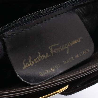 ヴァラリボン ハンドバッグ レザー ダークブラウン サルヴァトーレフェラガモ バッグ Salvatore Ferragamo