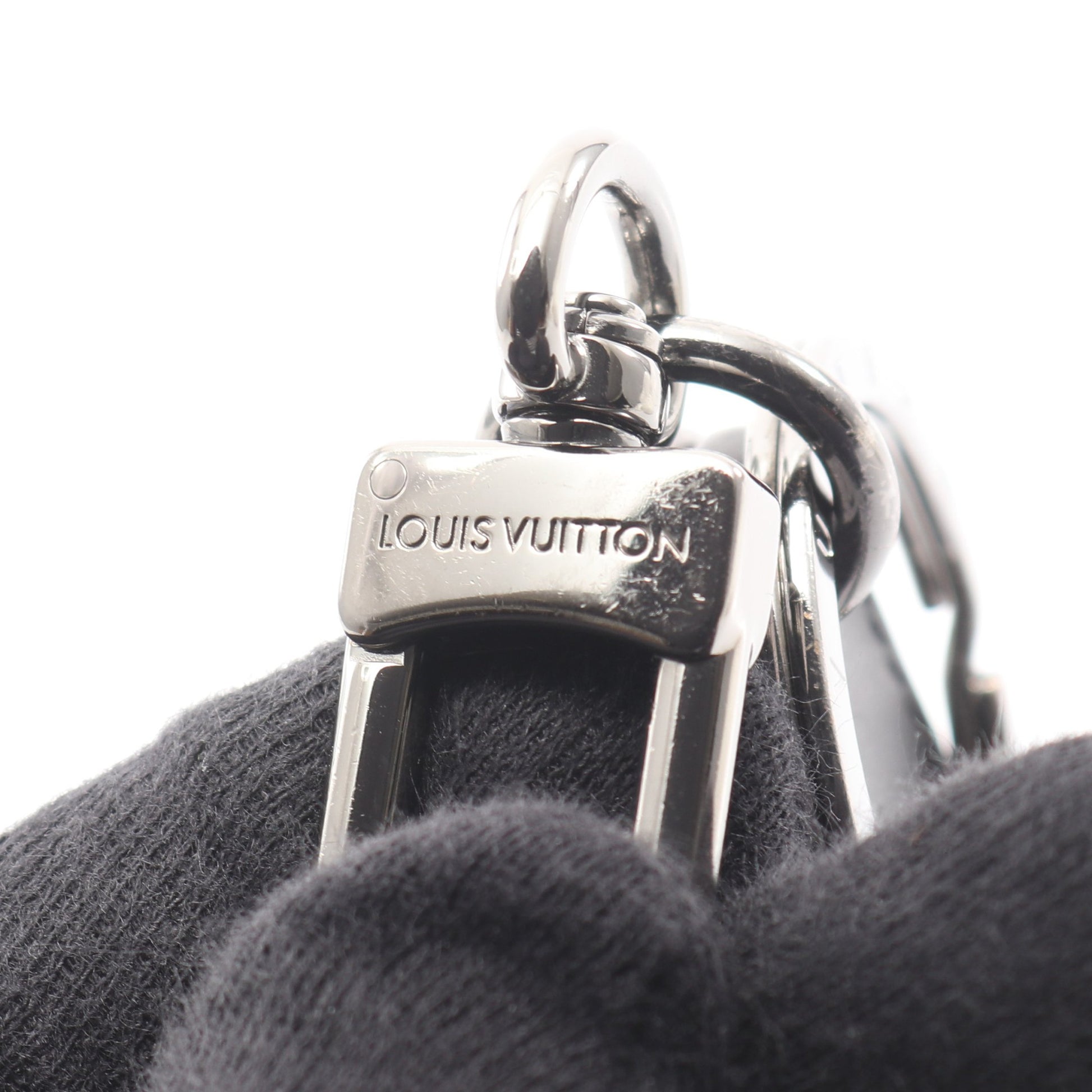 LV シグネチャー チェーン モノグラムエクリプス キーケース PVC ブラック シルバー ルイヴィトン 財布・小物 LOUIS VUITTON