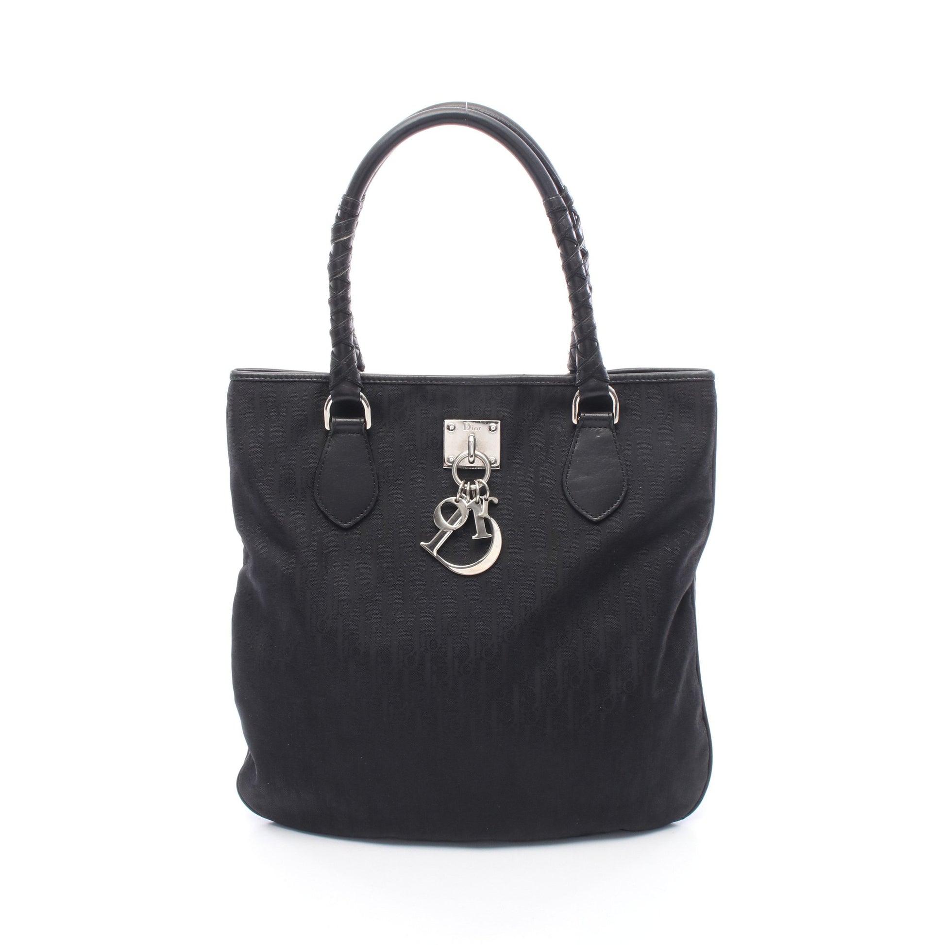 トロッター ハンドバッグ トートバッグ ナイロン レザー ブラック クリスチャンディオール バッグ Christian Dior