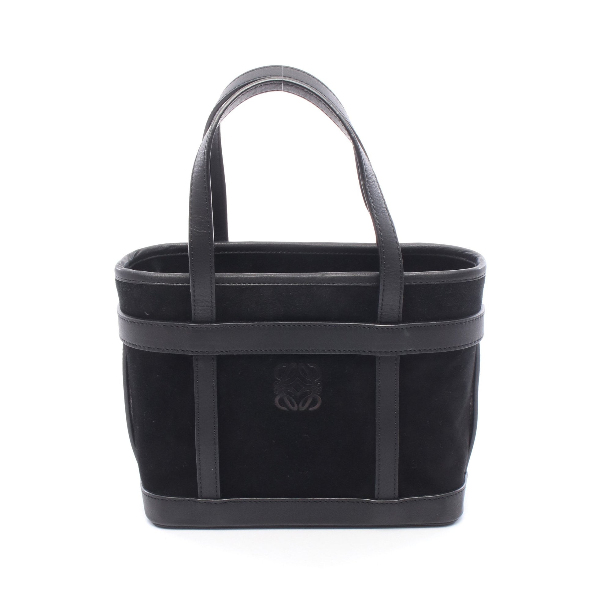 アナグラム ハンドバッグ トートバッグ スエード レザー ブラック ロエベ バッグ LOEWE