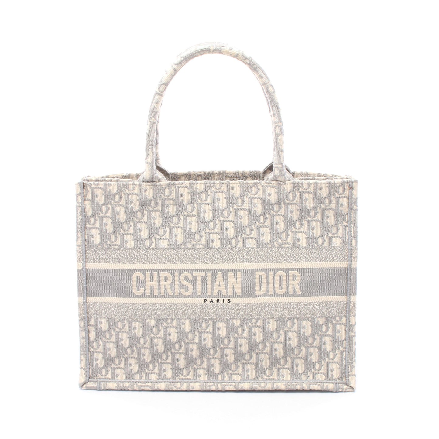 BOOK TOTE ブックトート ミディアム ハンドバッグ トートバッグ キャンバス グレー ホワイト クリスチャンディオール バッグ Christian Dior