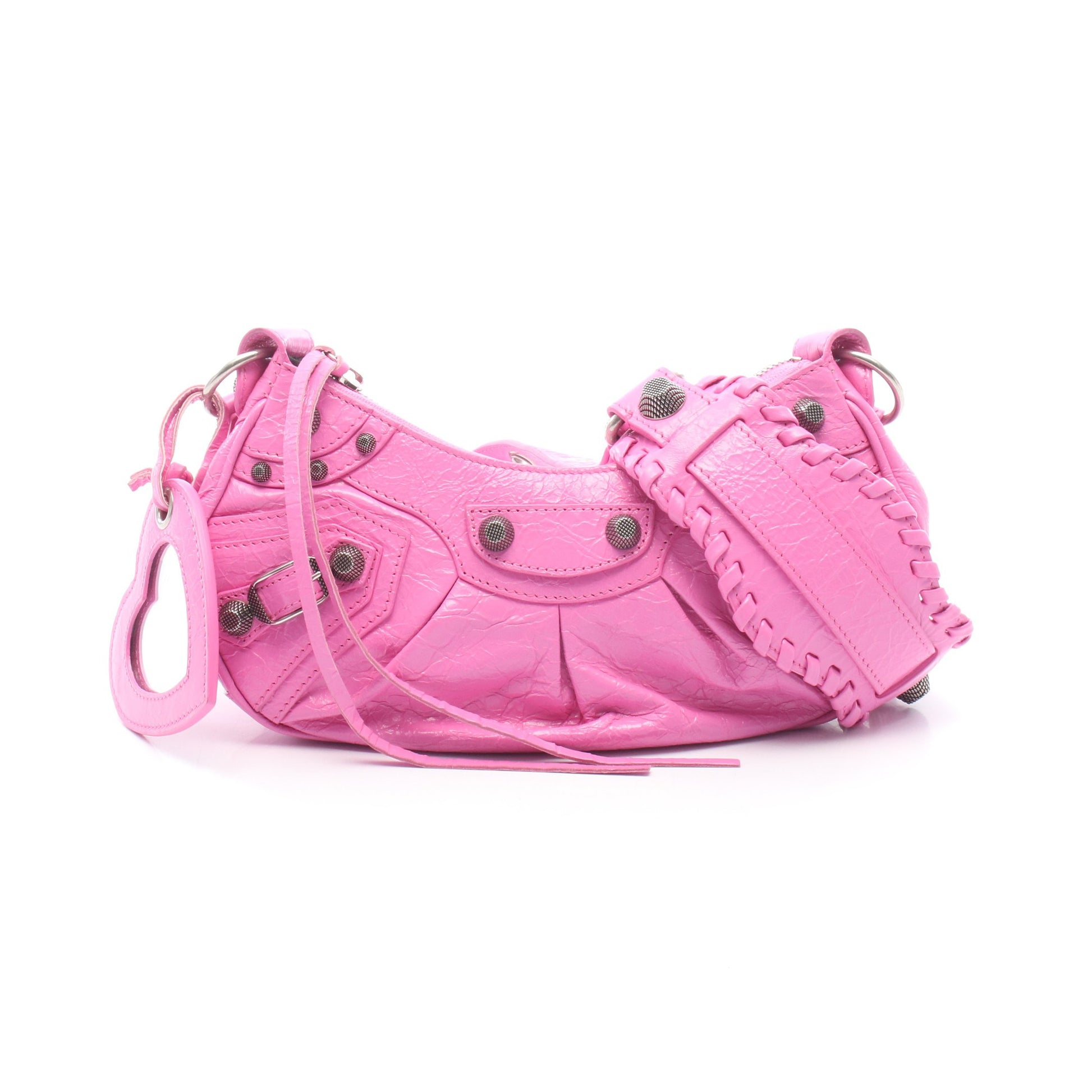 LE CAGOLE ショルダーバッグ レザー ピンク バレンシアガ バッグ BALENCIAGA