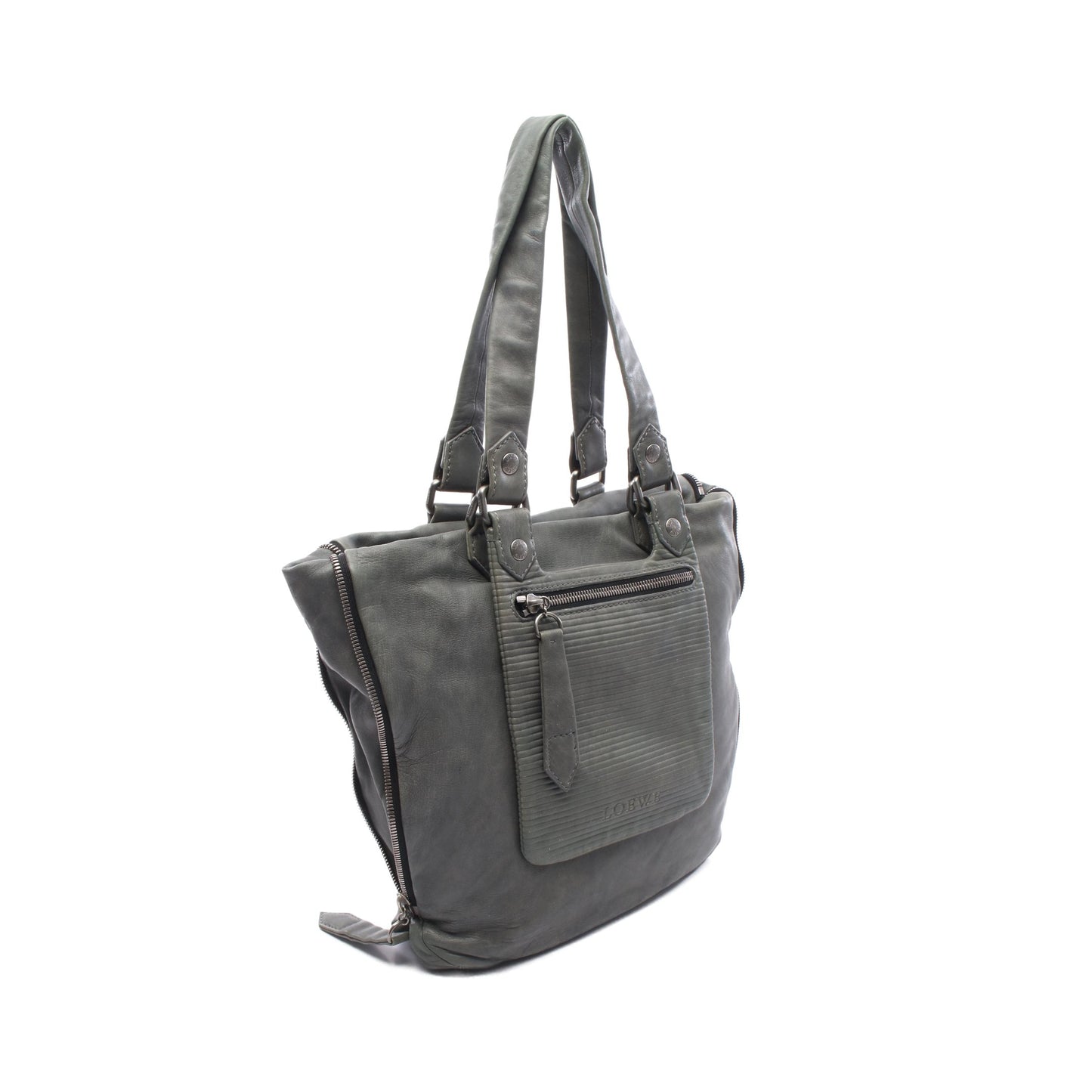 アナグラム ショルダーバッグ トートバッグ レザー グレー ロエベ バッグ LOEWE