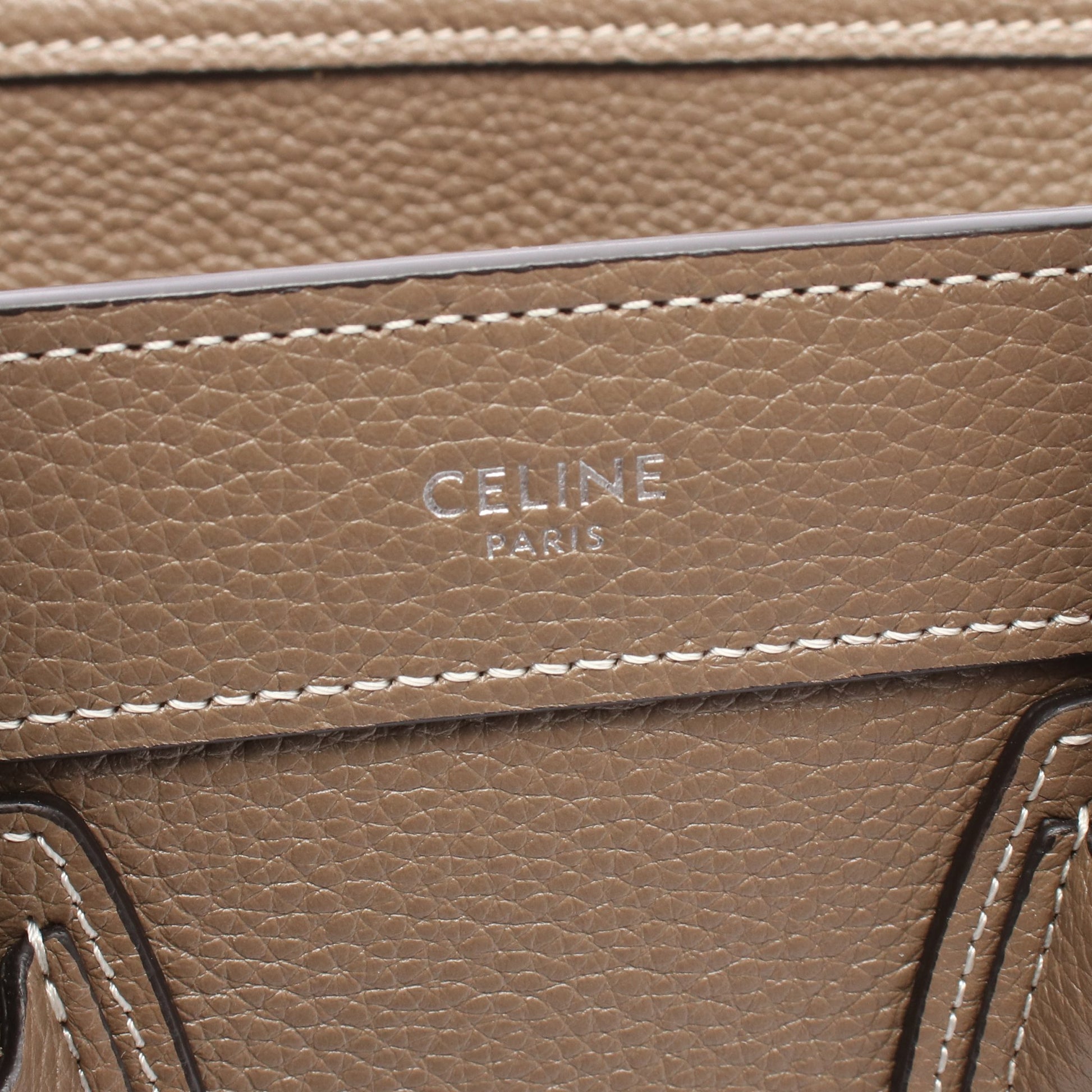 ラゲージ ナノショッパー 2WAY ハンドバッグ レザー グレーベージュ セリーヌ バッグ CELINE