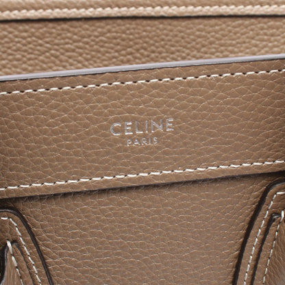 ラゲージ ナノショッパー 2WAY ハンドバッグ レザー グレーベージュ セリーヌ バッグ CELINE