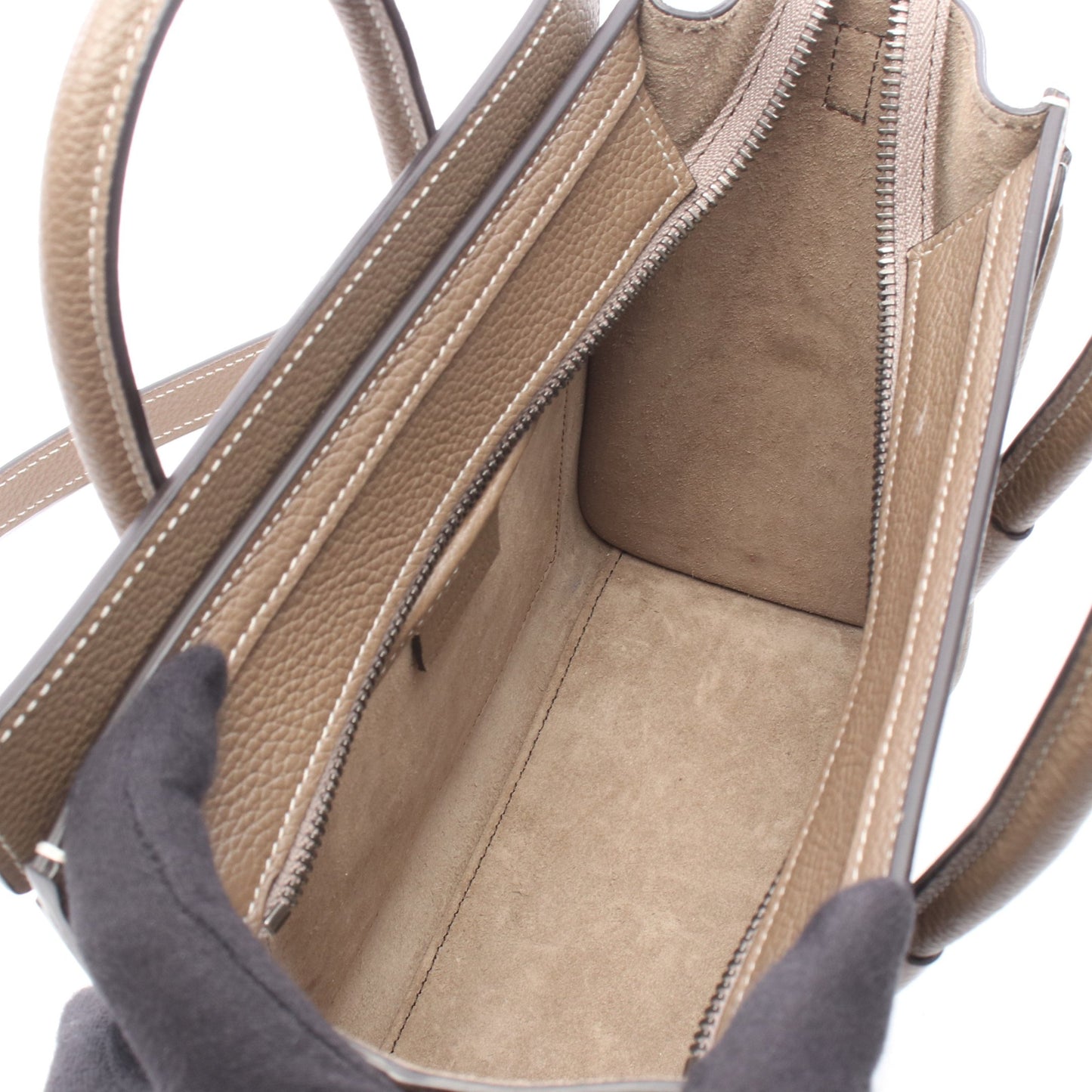 ラゲージ ナノショッパー 2WAY ハンドバッグ レザー グレーベージュ セリーヌ バッグ CELINE