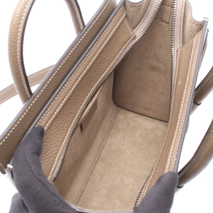 ラゲージ ナノショッパー 2WAY ハンドバッグ レザー グレーベージュ セリーヌ バッグ CELINE
