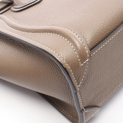 ラゲージ ナノショッパー 2WAY ハンドバッグ レザー グレーベージュ セリーヌ バッグ CELINE
