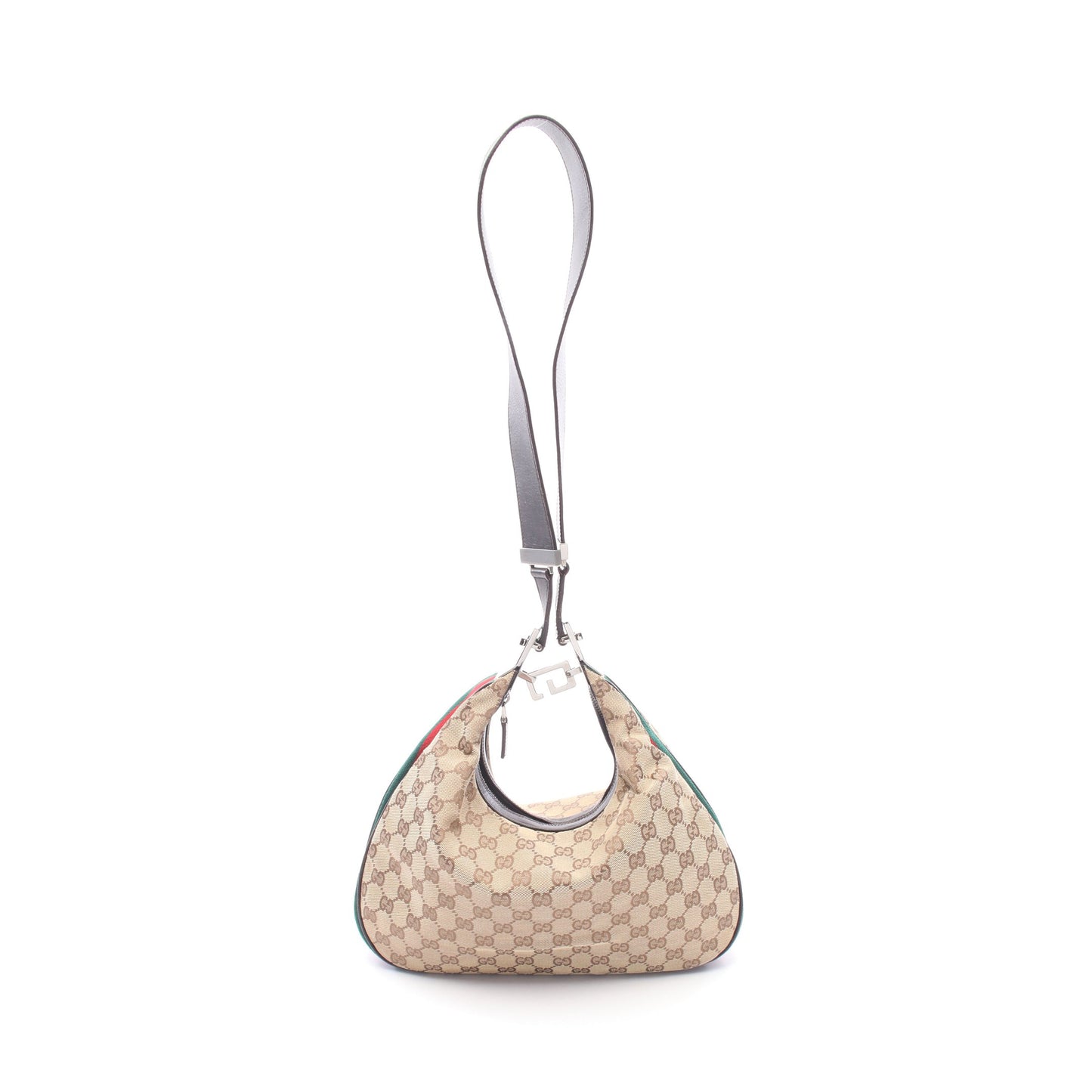 シェリーライン GGキャンバス ショルダーバッグ キャンバス レザー ベージュ ダークブラウン マルチカラー グッチ バッグ GUCCI