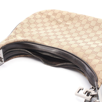 シェリーライン GGキャンバス ショルダーバッグ キャンバス レザー ベージュ ダークブラウン マルチカラー グッチ バッグ GUCCI