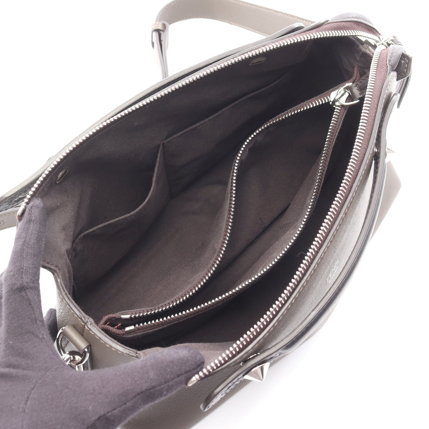 BY THE WAY MEDIUM バイザウェイ ミディアム 2WAY ハンドバッグ レザー ダークグレー ブラック フェンディ バッグ FENDI