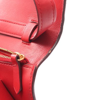 クラシック ボックス ミディアム ショルダーバッグ レザー レッド セリーヌ バッグ CELINE