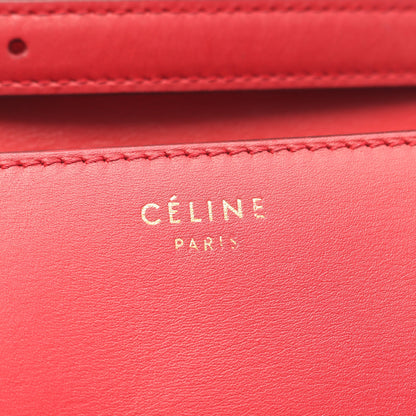クラシック ボックス ミディアム ショルダーバッグ レザー レッド セリーヌ バッグ CELINE