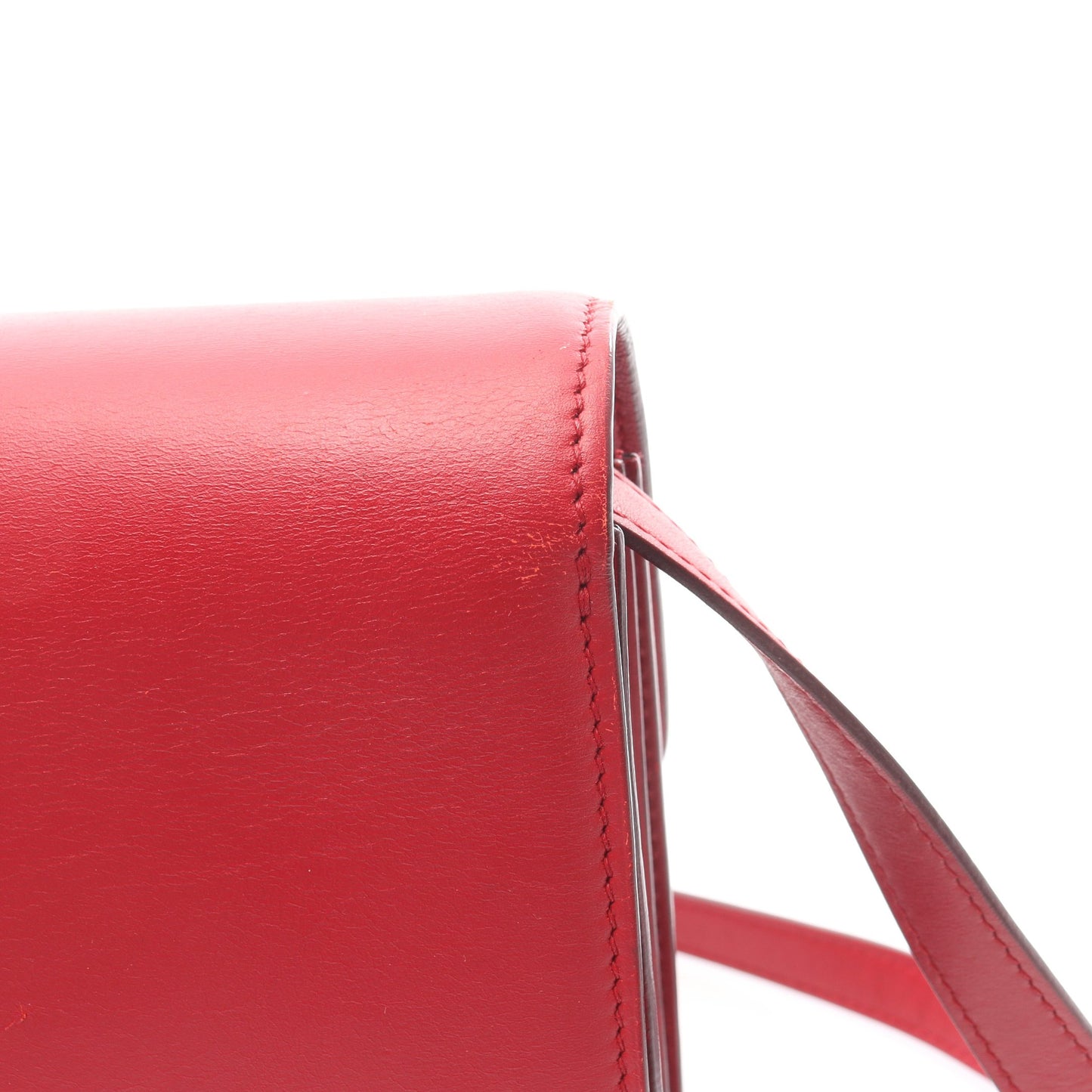 クラシック ボックス ミディアム ショルダーバッグ レザー レッド セリーヌ バッグ CELINE