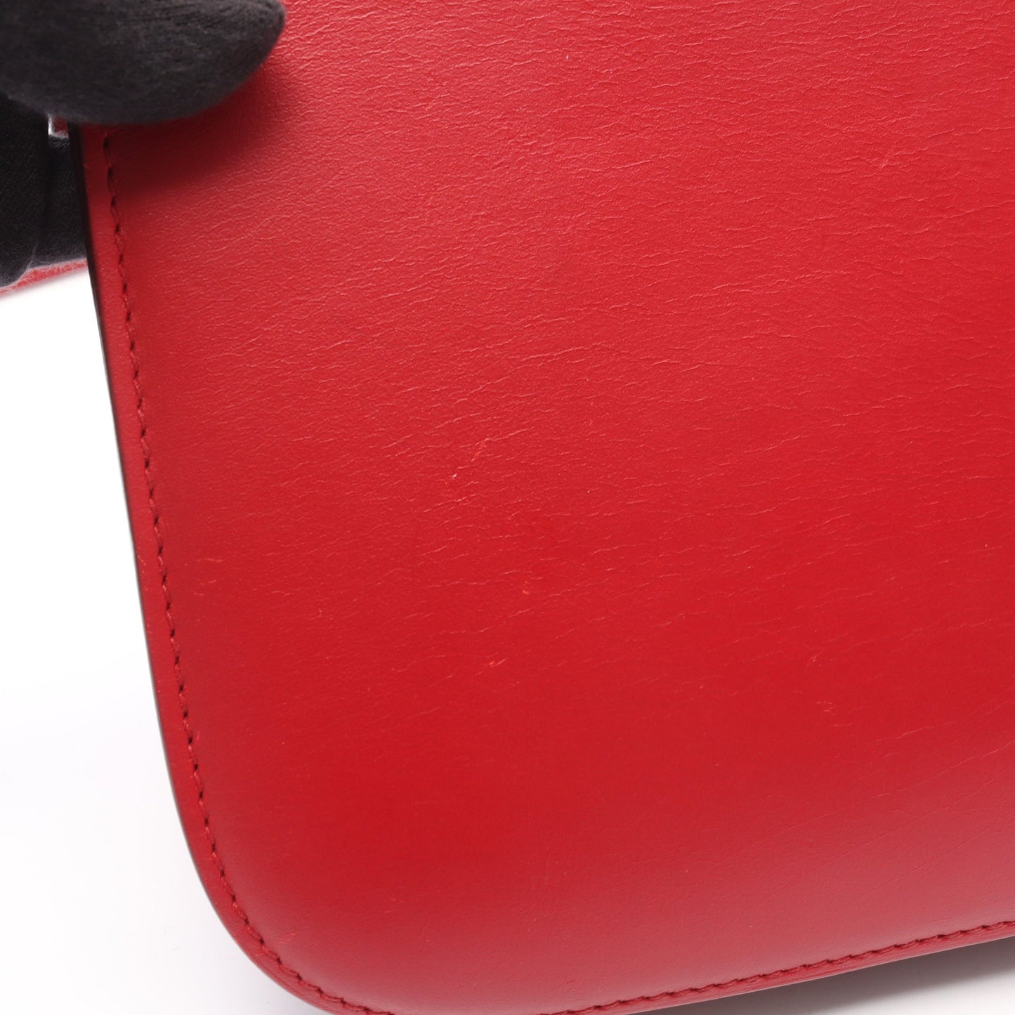 クラシック ボックス ミディアム ショルダーバッグ レザー レッド セリーヌ バッグ CELINE