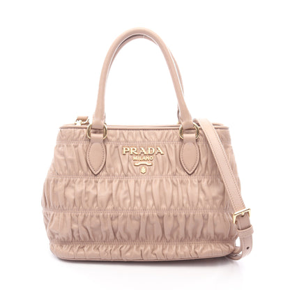 NAPPA GAUFRE'1 2WAY ハンドバッグ レザー ピンクベージュ プラダ バッグ PRADA