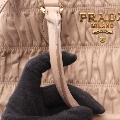 NAPPA GAUFRE'1 2WAY ハンドバッグ レザー ピンクベージュ プラダ バッグ PRADA