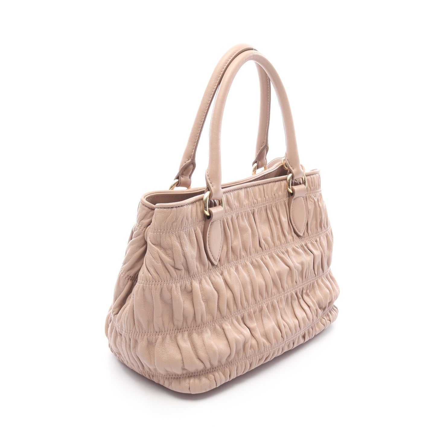 NAPPA GAUFRE'1 2WAY ハンドバッグ レザー ピンクベージュ プラダ バッグ PRADA