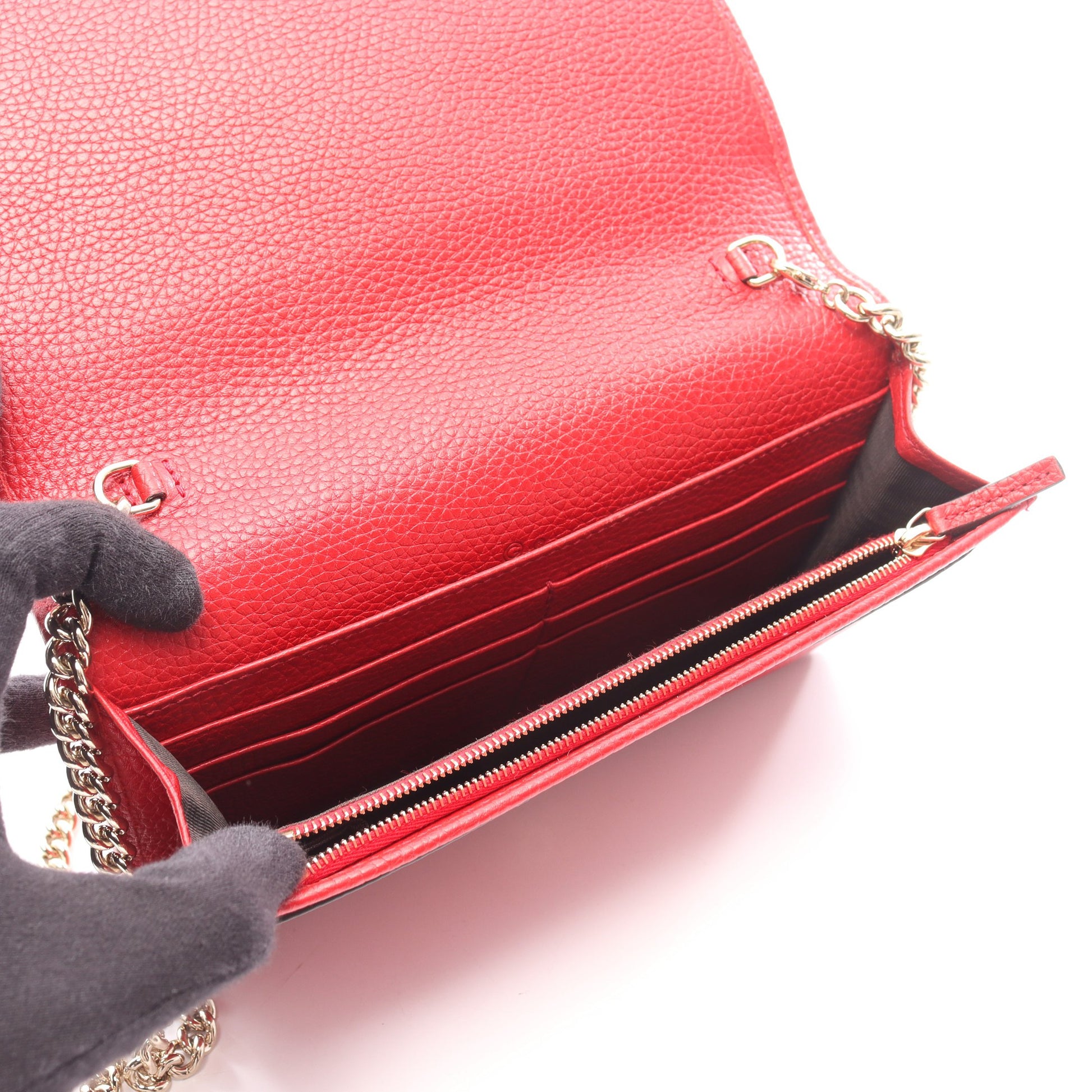 ソーホー チェーンウォレット レザー レッド グッチ バッグ GUCCI
