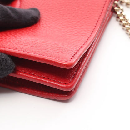 ソーホー チェーンウォレット レザー レッド グッチ バッグ GUCCI