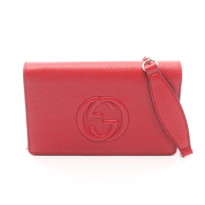 ソーホー チェーンウォレット レザー レッド グッチ バッグ GUCCI