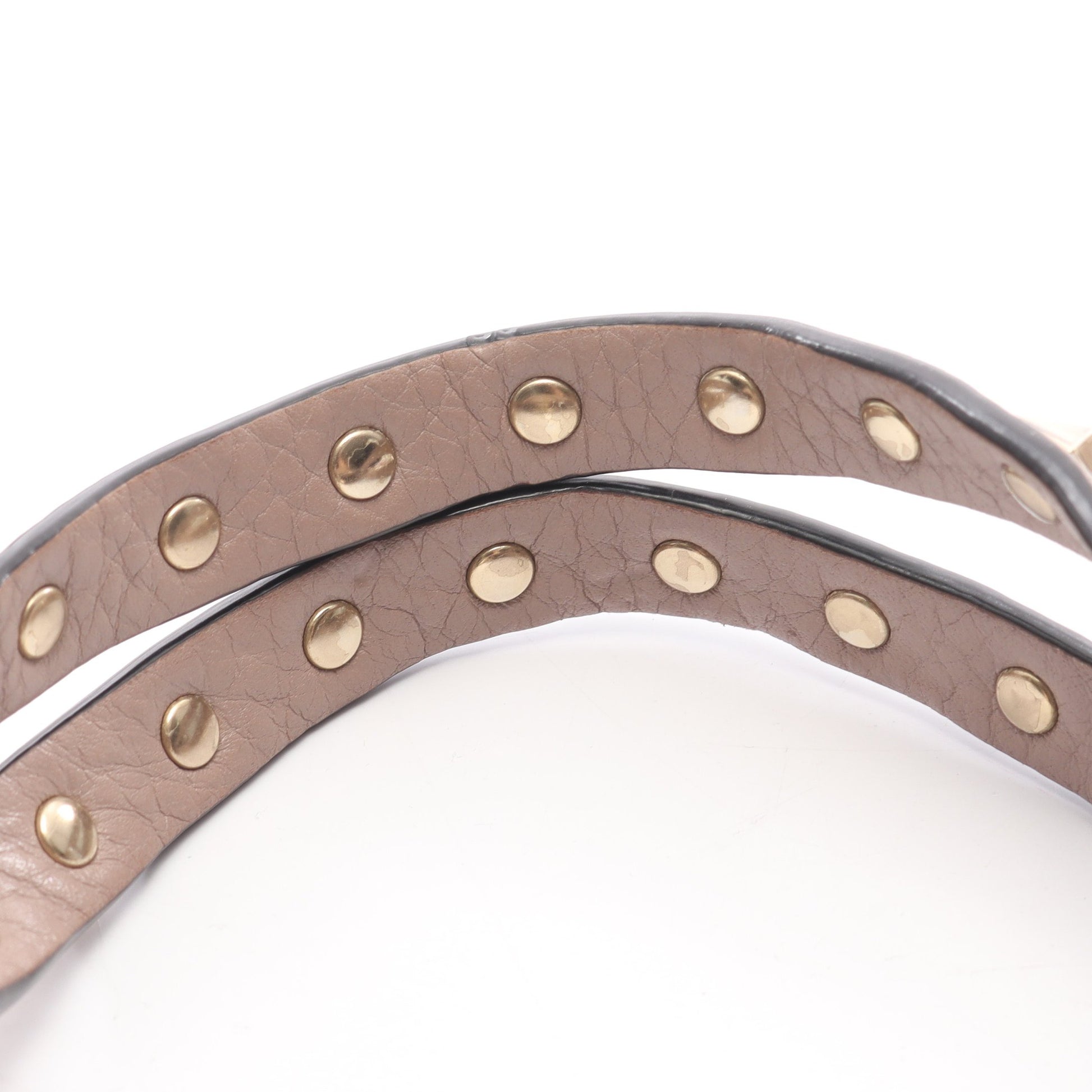 ロックスタッズ 2WAY ハンドバッグ レザー ピンクベージュ ヴァレンティノガラヴァーニ バッグ VALENTINO GARAVANI
