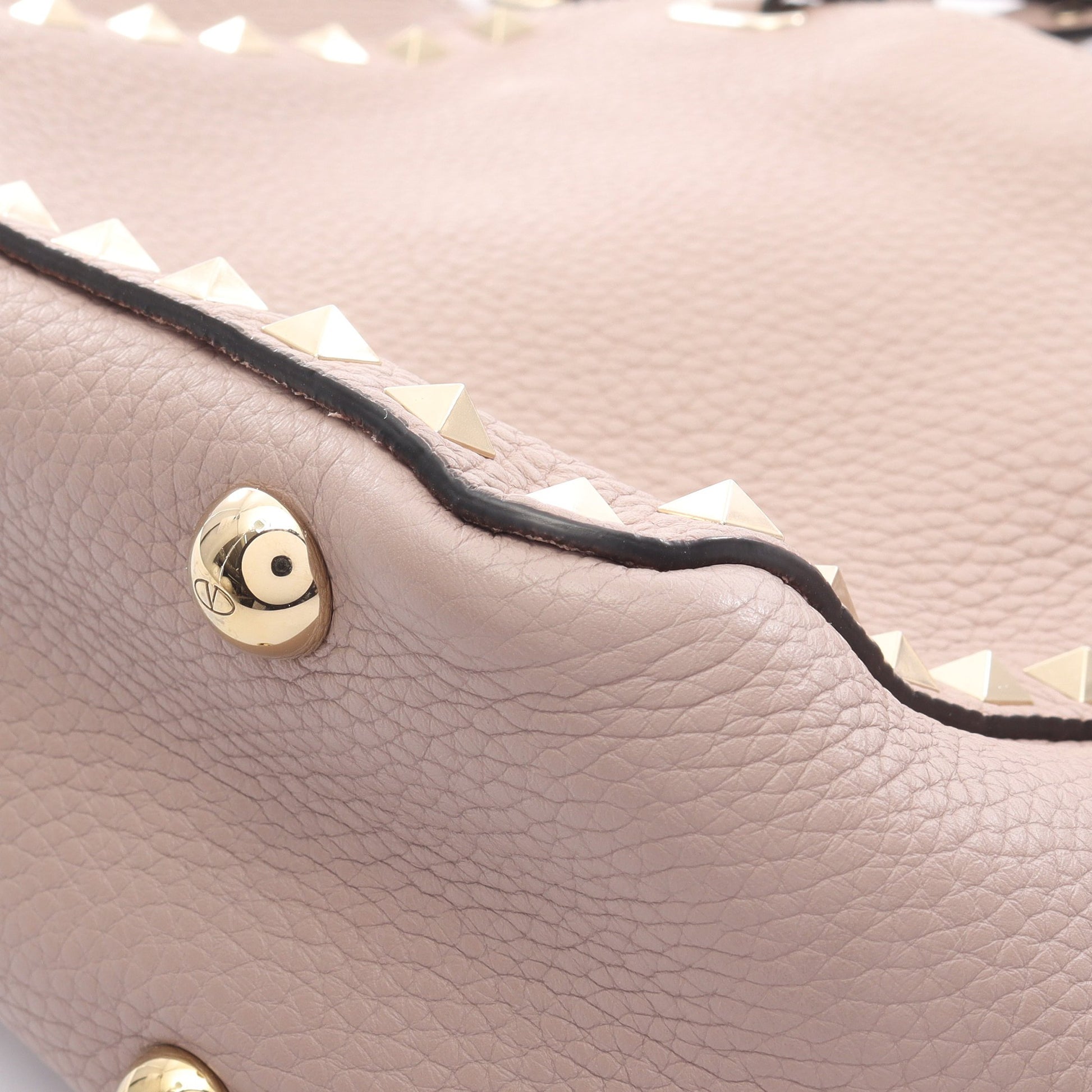 ロックスタッズ 2WAY ハンドバッグ レザー ピンクベージュ ヴァレンティノガラヴァーニ バッグ VALENTINO GARAVANI