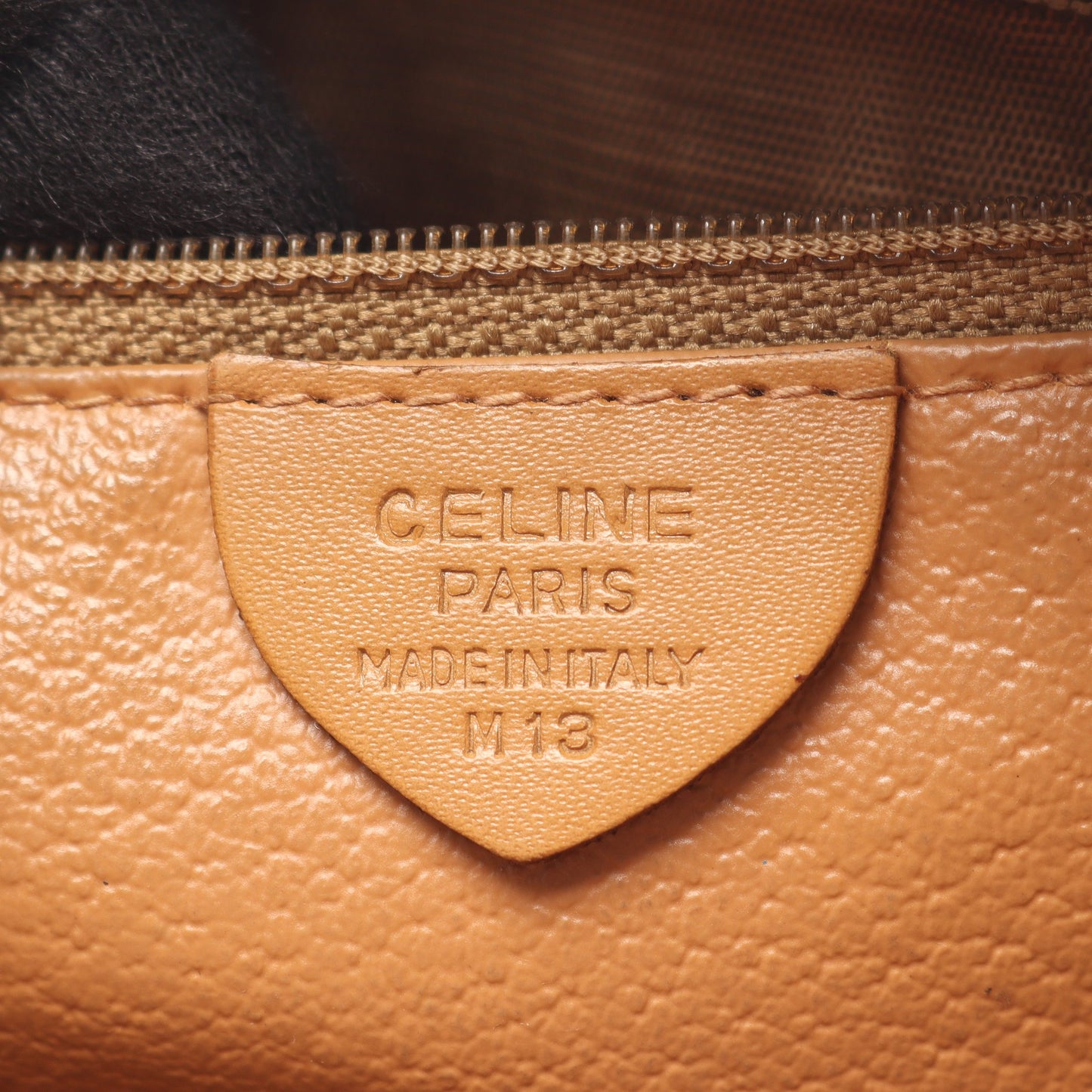 マカダム ショルダーバッグ PVC レザー ダークブラウン ライトブラウン セリーヌ バッグ CELINE