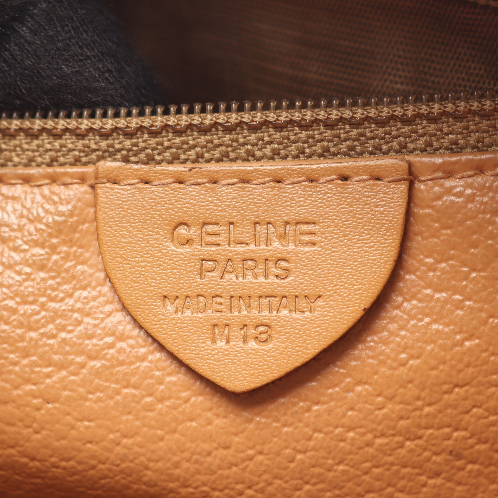 マカダム ショルダーバッグ PVC レザー ダークブラウン ライトブラウン セリーヌ バッグ CELINE