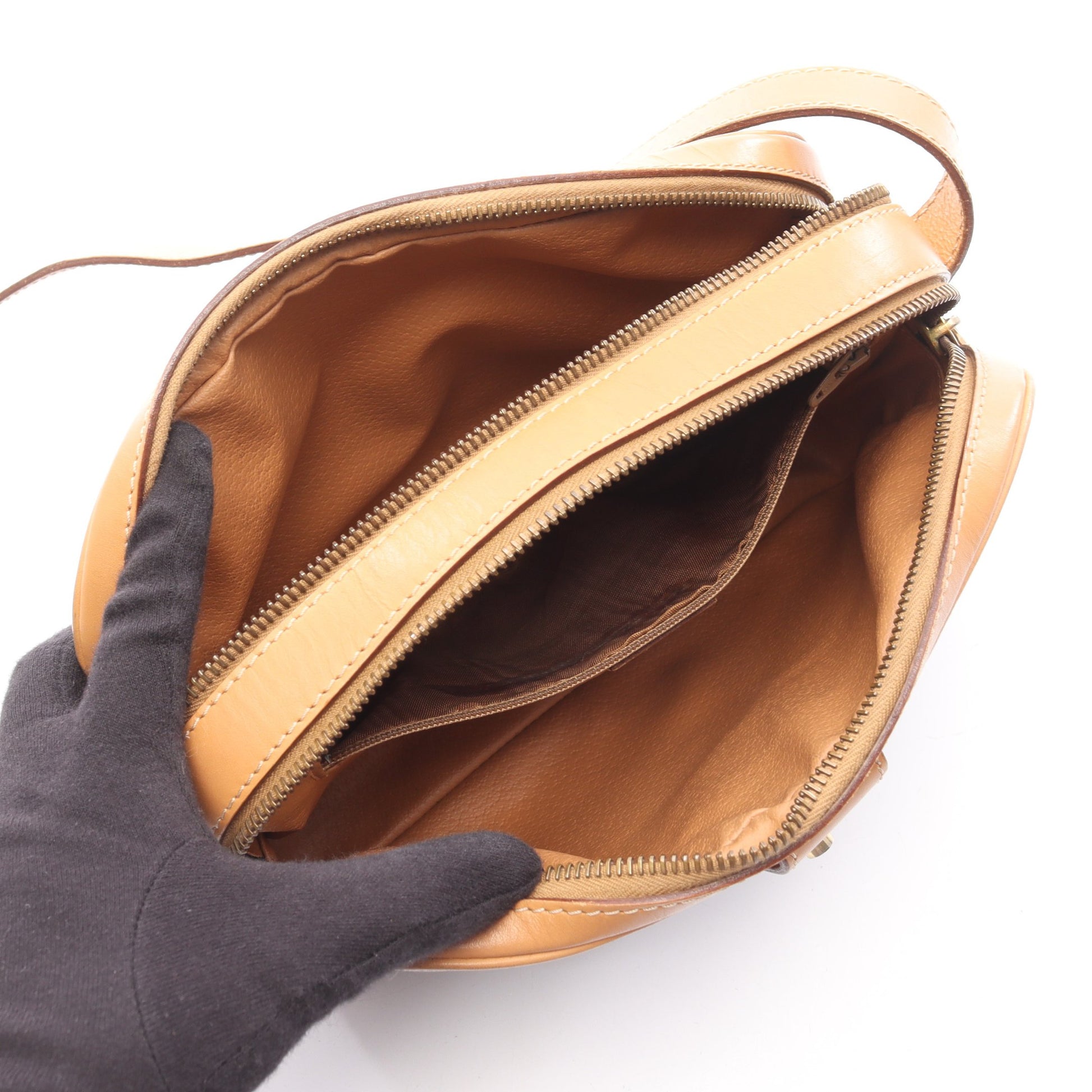 マカダム ショルダーバッグ PVC レザー ダークブラウン ライトブラウン セリーヌ バッグ CELINE