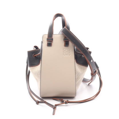 ハンモック ドローストリングバッグ ミニ 2WAY ハンドバッグ レザー ベージュ ブラック ロエベ バッグ LOEWE