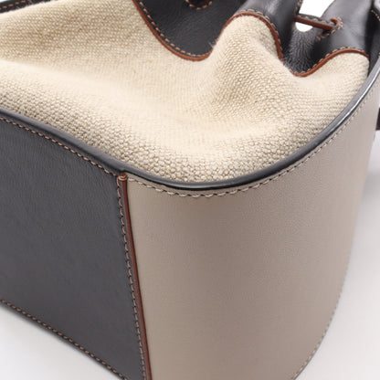 ハンモック ドローストリングバッグ ミニ 2WAY ハンドバッグ レザー ベージュ ブラック ロエベ バッグ LOEWE