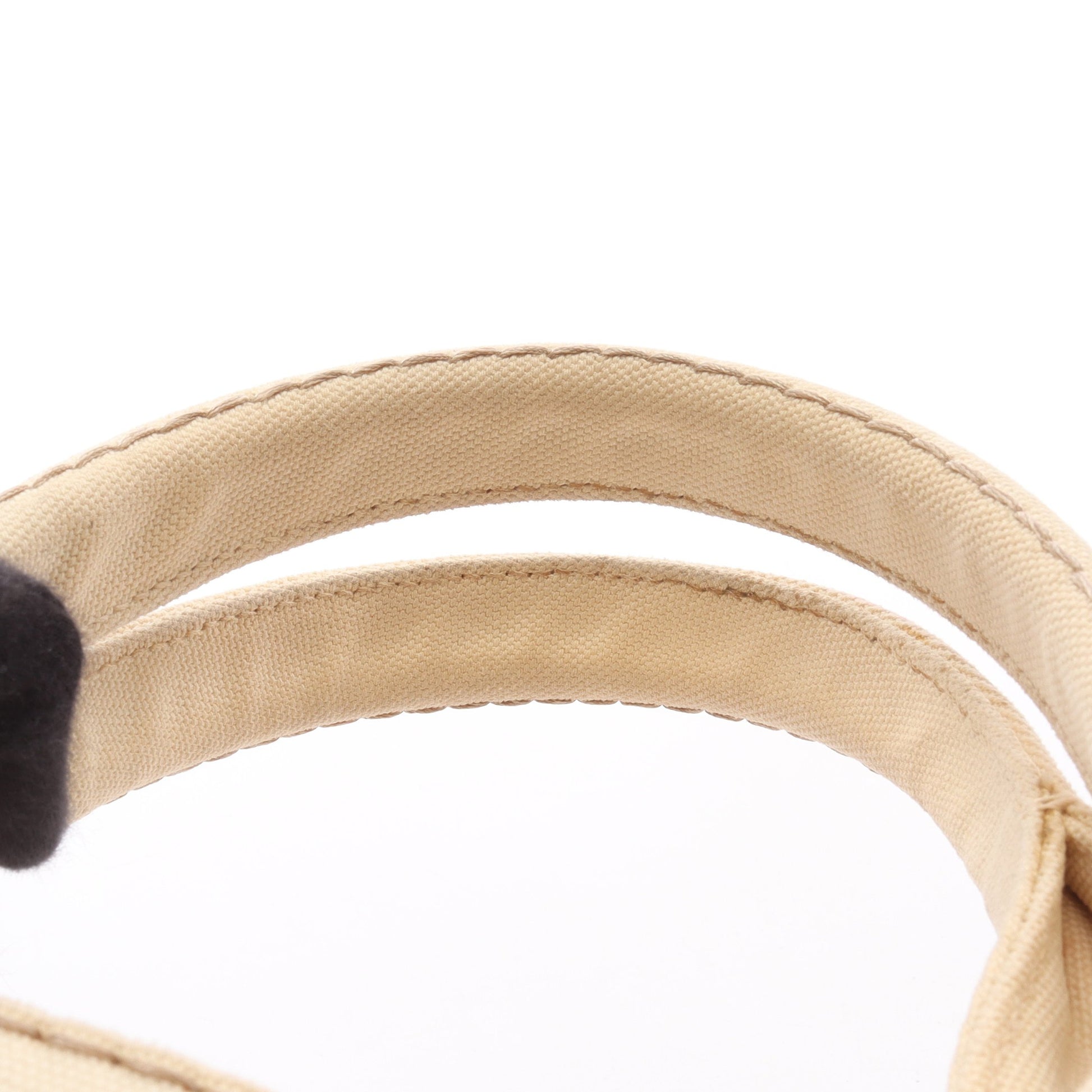 CANAPA STAMPATA カナパ 2WAY ハンドバッグ トートバッグ ボーダー キャンバス アイボリー ブラック プラダ バッグ PRADA