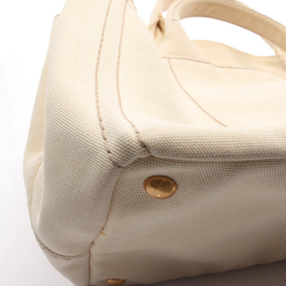 CANAPA STAMPATA カナパ 2WAY ハンドバッグ トートバッグ ボーダー キャンバス アイボリー ブラック プラダ バッグ PRADA