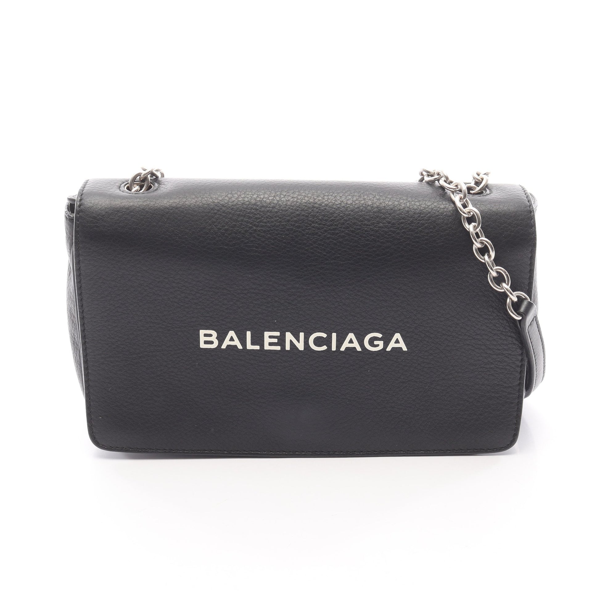 エブリデイ チェーンショルダーバッグ レザー ブラック バレンシアガ バッグ BALENCIAGA