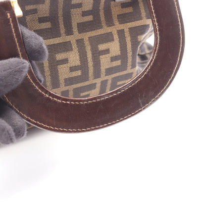 ズッカ ハンドバッグ キャンバス レザー ブラウン ブラック フェンディ バッグ FENDI