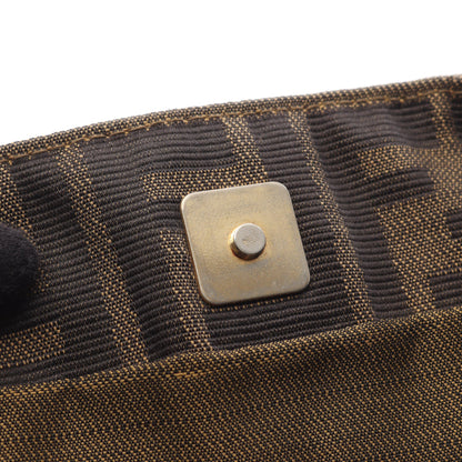ズッカ ハンドバッグ キャンバス レザー ブラウン ブラック フェンディ バッグ FENDI