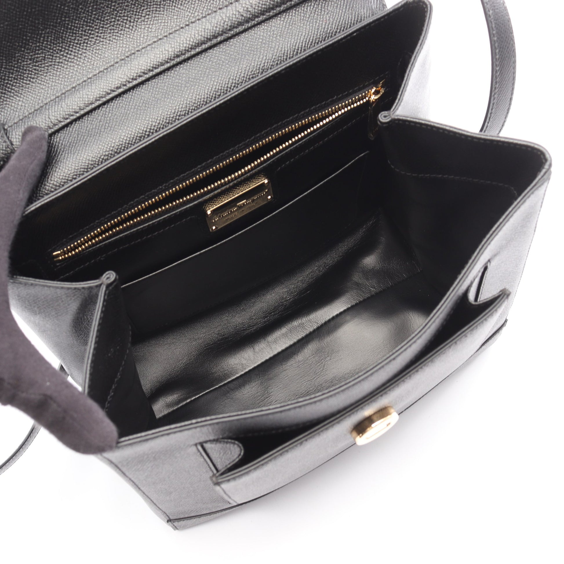 ヴァラリボン 2WAY ハンドバッグ レザー ブラック サルヴァトーレフェラガモ バッグ Salvatore Ferragamo