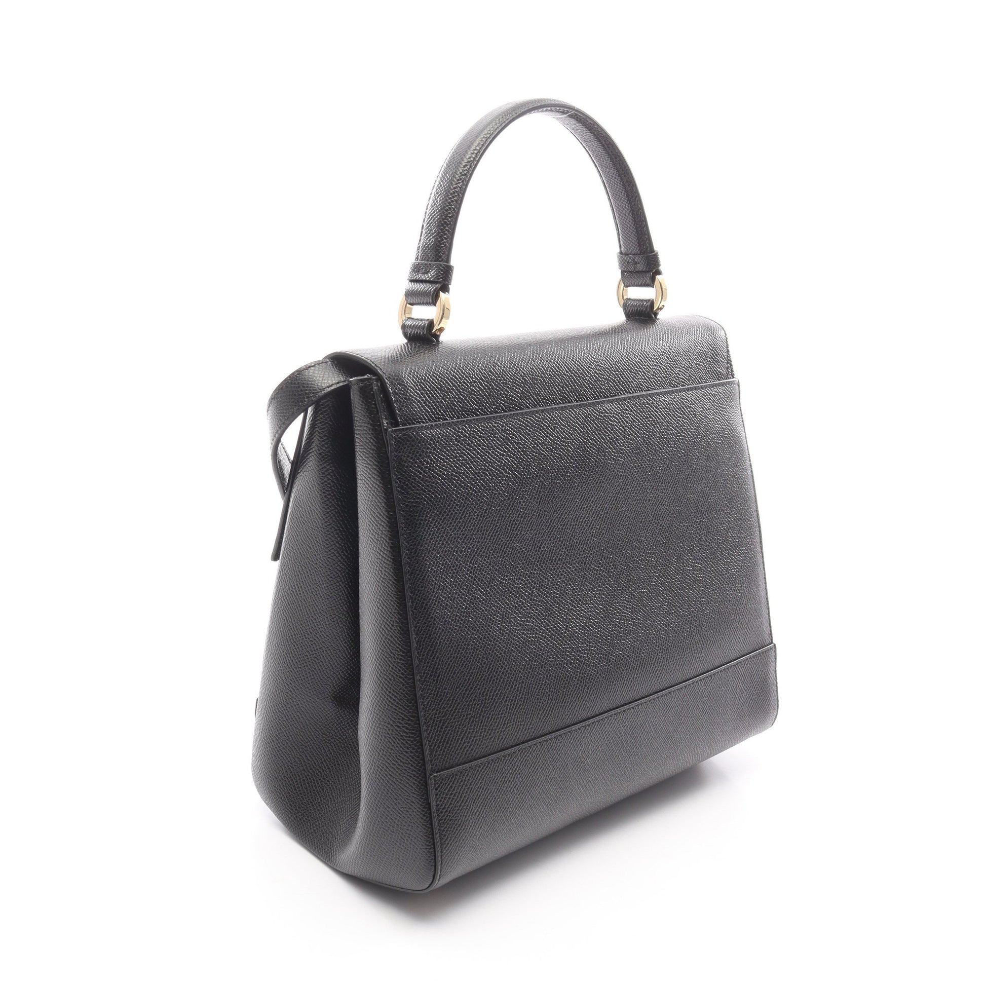 ヴァラリボン 2WAY ハンドバッグ レザー ブラック サルヴァトーレフェラガモ バッグ Salvatore Ferragamo