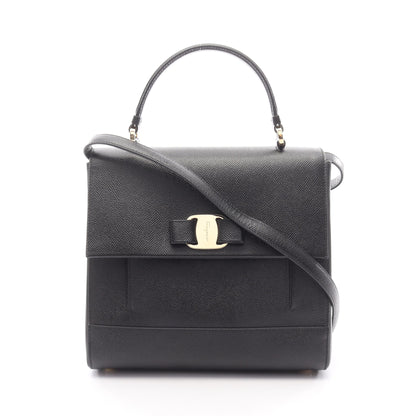 ヴァラリボン 2WAY ハンドバッグ レザー ブラック サルヴァトーレフェラガモ バッグ Salvatore Ferragamo