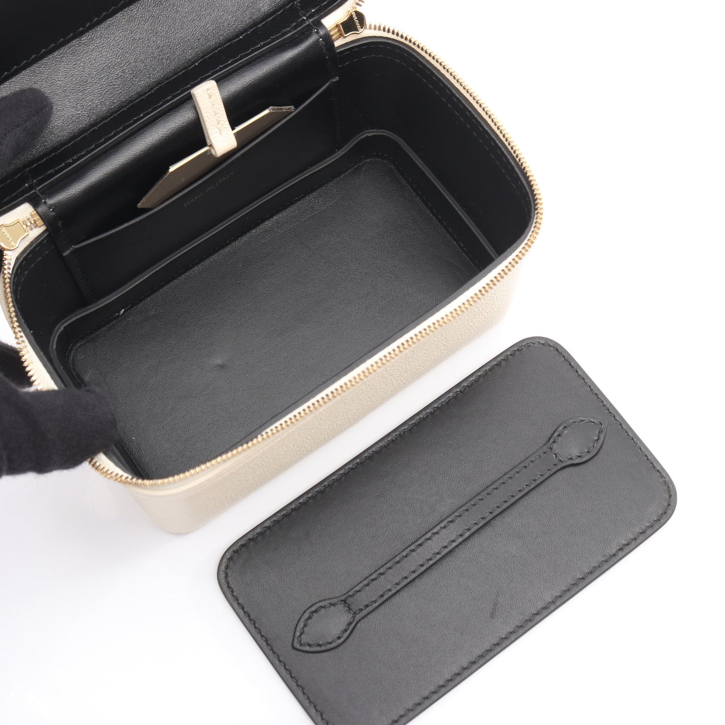 セルペンティ ジュエリーボックス 2WAY バニティバッグ ハンドバッグ レザー アイボリー ブルガリ バッグ BVLGARI