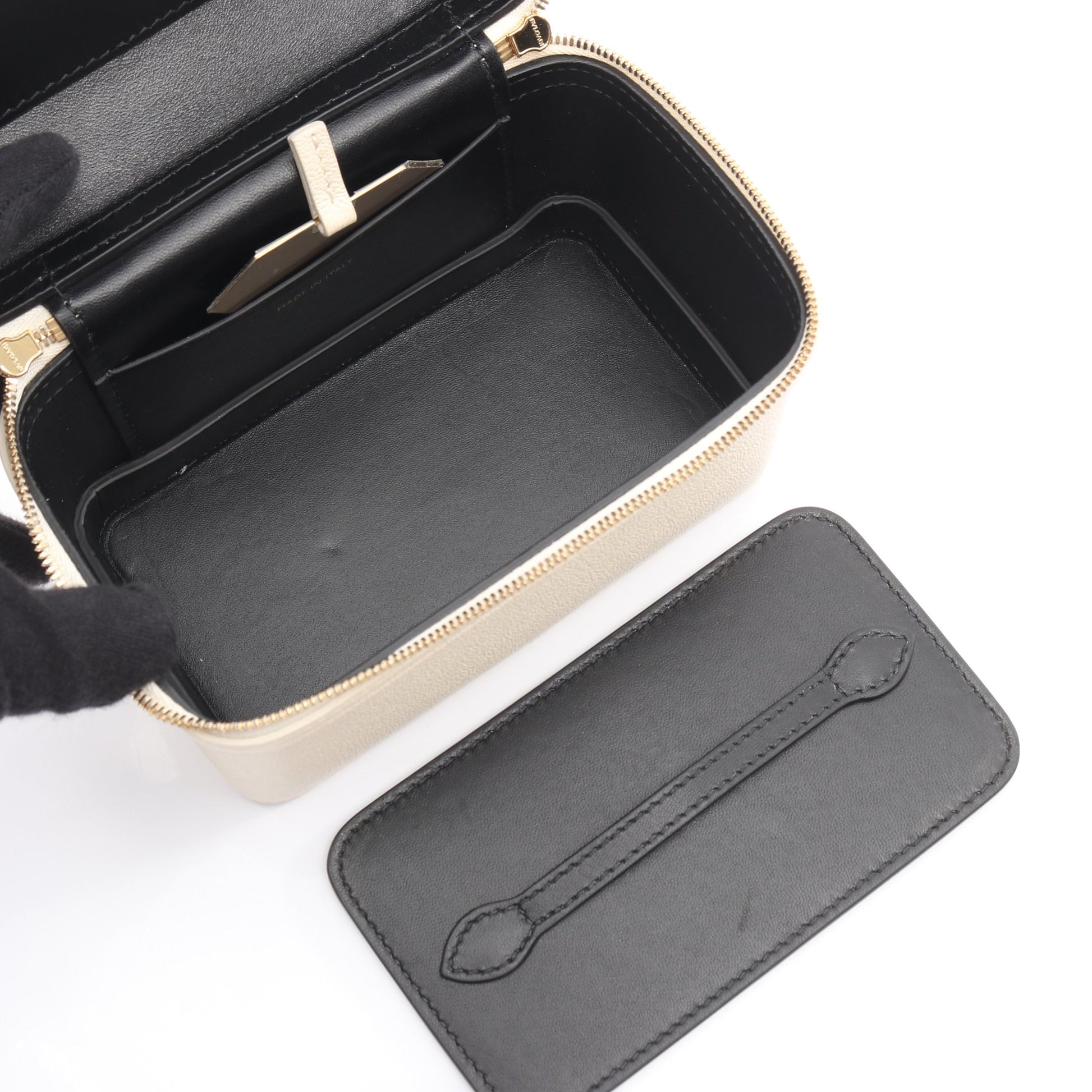 セルペンティ ジュエリーボックス 2WAY バニティバッグ ハンドバッグ レザー アイボリー ブルガリ バッグ BVLGARI