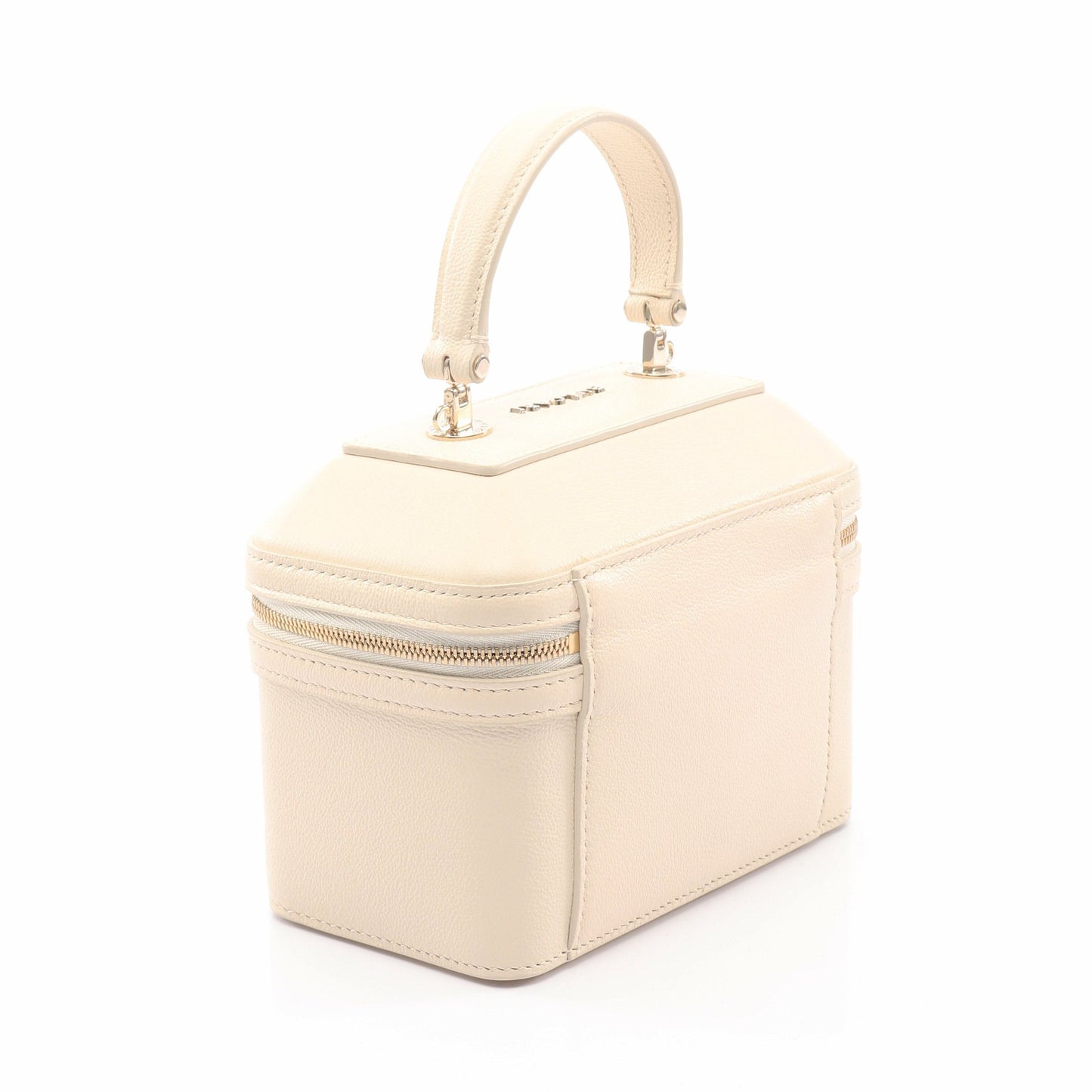 セルペンティ ジュエリーボックス 2WAY バニティバッグ ハンドバッグ レザー アイボリー ブルガリ バッグ BVLGARI